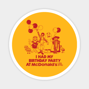 McDonalds Birthday Party Magnet